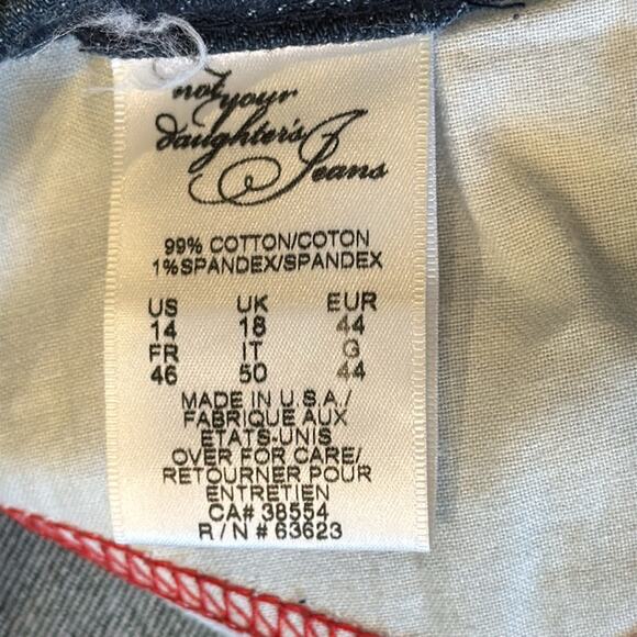 NYDJ Women's High Rise Bootcut Jean Dark Wash Size 14 - Picture 9 of 10